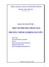 Báo cáo Chuyên đề Một số phương pháp giải phương trình nghiệm nguyên